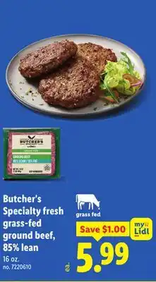 Lidl Butcher's Specialty fresh grass-fed ground beef, 85% lean offer