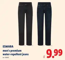 Lidl ESMARA men's premium water-repellent jeans offer