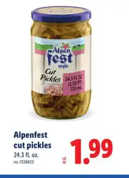 Lidl Alpenfest cut pickles offer
