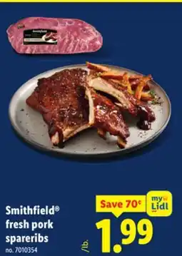 Lidl Smithfield fresh pork spareribs offer