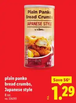 Lidl plain panko bread crumbs, Japanese style offer