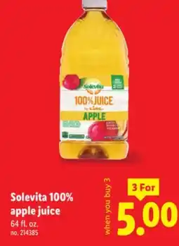 Lidl Solevita 100% apple juice offer