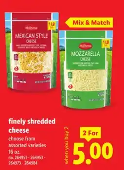 Lidl Finely shredded cheese offer