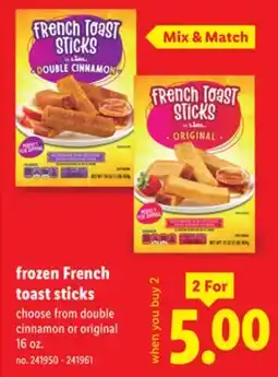Lidl Frozen French toast sticks offer