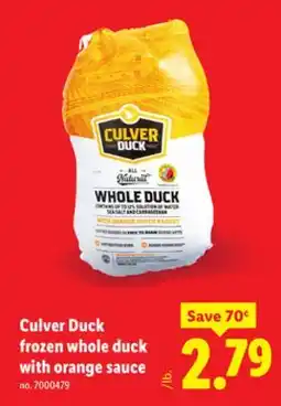 Lidl Culver Duck frozen whole duck with orange sauce offer
