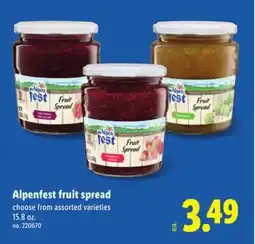Lidl Alpenfest fruit spread offer