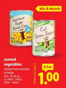 Lidl Canned vegetables offer