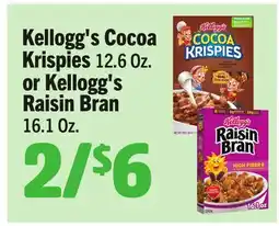 Vallarta Supermarkets Kellogg's Cocoa Krispies 12.6 Oz. or Kellog's Raisin Bran 16.1 Oz offer