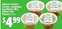 Vallarta Supermarkets Vallarta Pickled Carrots, Jalapeños, Cauliflower Mix, Yellow Chili Peppers offer