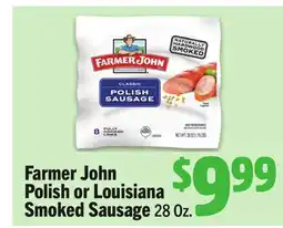 Vallarta Supermarkets Farmer John Polish or Louisiana Smoked Sausage offer