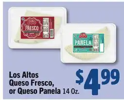 Vallarta Supermarkets Los Altos Queso Fresco, or Queso Panela offer
