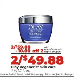 Hy-Vee Olay Regenerist skin care offer
