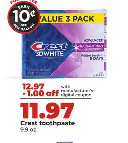 Hy-Vee Crest toothpaste offer