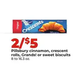 Hy-Vee Pillsbury cinnamon, crescent rolls, Grands! or sweet biscuits offer