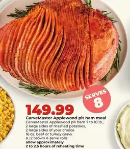 Hy-Vee CarveMaster Applewood pit ham meal offer