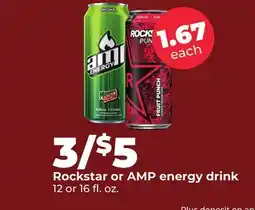 Hy-Vee Rockstar or AMP energy drink offer