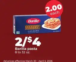 Hy-Vee Barilla pasta offer