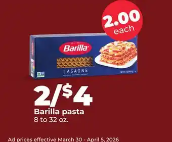 Hy-Vee Barilla pasta offer