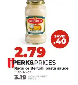 Hy-Vee Ragú or Bertolli pasta sauce offer