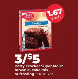 Hy-Vee Betty Crocker Super Moist brownie, cake mix or frosting offer