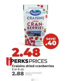 Hy-Vee Ocean Spray Craisins dried cranberries offer