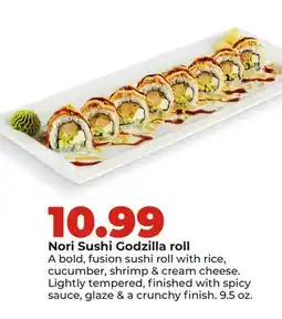 Hy-Vee Nori Sushi Godzilla roll offer