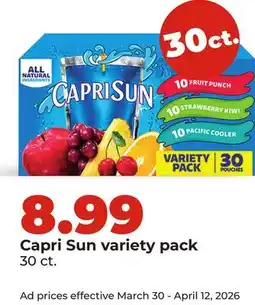 Hy-Vee Capri Sun variety pack offer