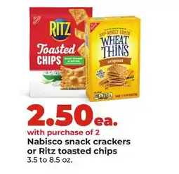 Hy-Vee Nabisco snack crackers or Ritz toasted chips offer