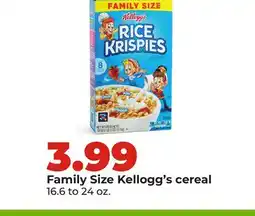 Hy-Vee Family Size Kellogg's cereal offer