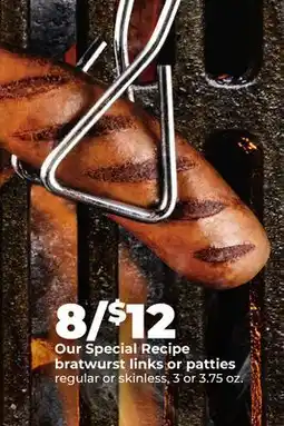 Hy-Vee Our Special Recipe bratwurst links or patties offer