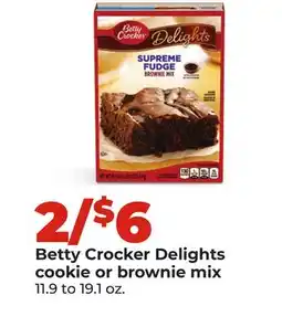 Hy-Vee Betty Crocker Delights cookie or brownie mix offer