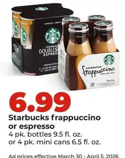 Hy-Vee Starbucks frappuccino or espresso offer