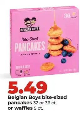 Hy-Vee Belgian Boys bite-sized pancakes 32 or 36 ct. or waffles 5 ct offer