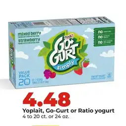 Hy-Vee Yoplait, Go-Gurt or Ratio yogurt offer