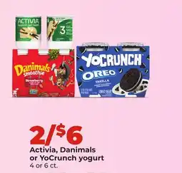 Hy-Vee Activia, Danimals or YoCrunch yogurt offer
