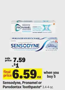 Meijer Sensodyne, Pronamel or Parodontax Toothpaste offer