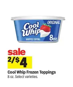Meijer Cool Whip Frozen Toppings offer