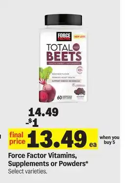 Meijer Force Factor Vitamins, Supplements or Powders offer