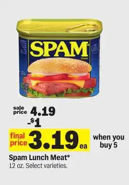 Meijer Spam Lunch Meat offer