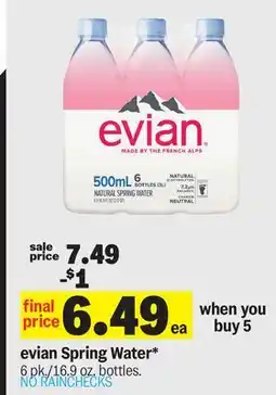 Meijer evian Spring Water offer