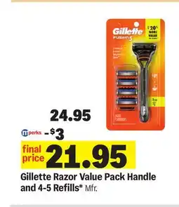 Meijer Gillette Razor Value Pack Handle 4-5 Refills offer