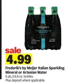 Meijer Frederik's by Meijer Italian Sparkling Mineral or Artesian Water offer