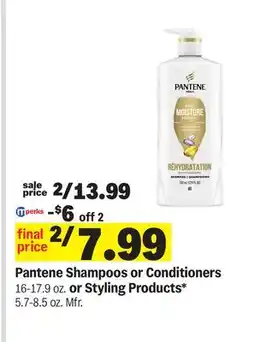 Meijer Pantene Shampoos or Conditioners 16-17.9 oz. or Styling Products* 5.7-8.5 oz offer