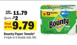 Meijer Bounty Paper Towels offer