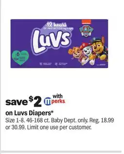 Meijer on Luvs Diapers offer