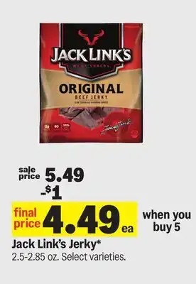 Meijer Jack Link's Jerky offer