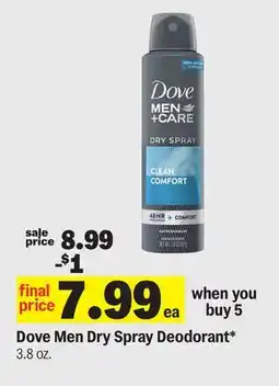 Meijer Dove Men Dry Spray Deodorant offer