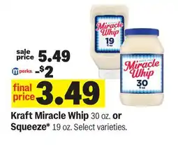 Meijer Kraft Miracle Whip 30 oz. or Squeeze* 19 oz offer