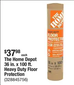The Home Depot The Home Depot 36 in. x 100 ft. Heavy Duty Floor Protection offer