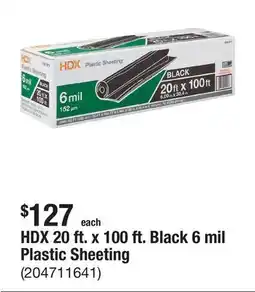 The Home Depot HDX 20 ft. x 100 ft. Black 6 mil Plastic Sheeting offer